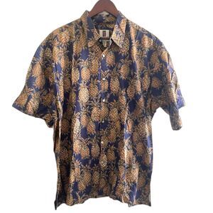 VTG Tori Richard Mens Cotton XL Short Sleeve Casual Hawaiian Shirt Pineapple USA